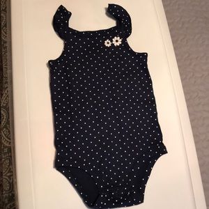Size 24 Month Navy and white polka dot onesie